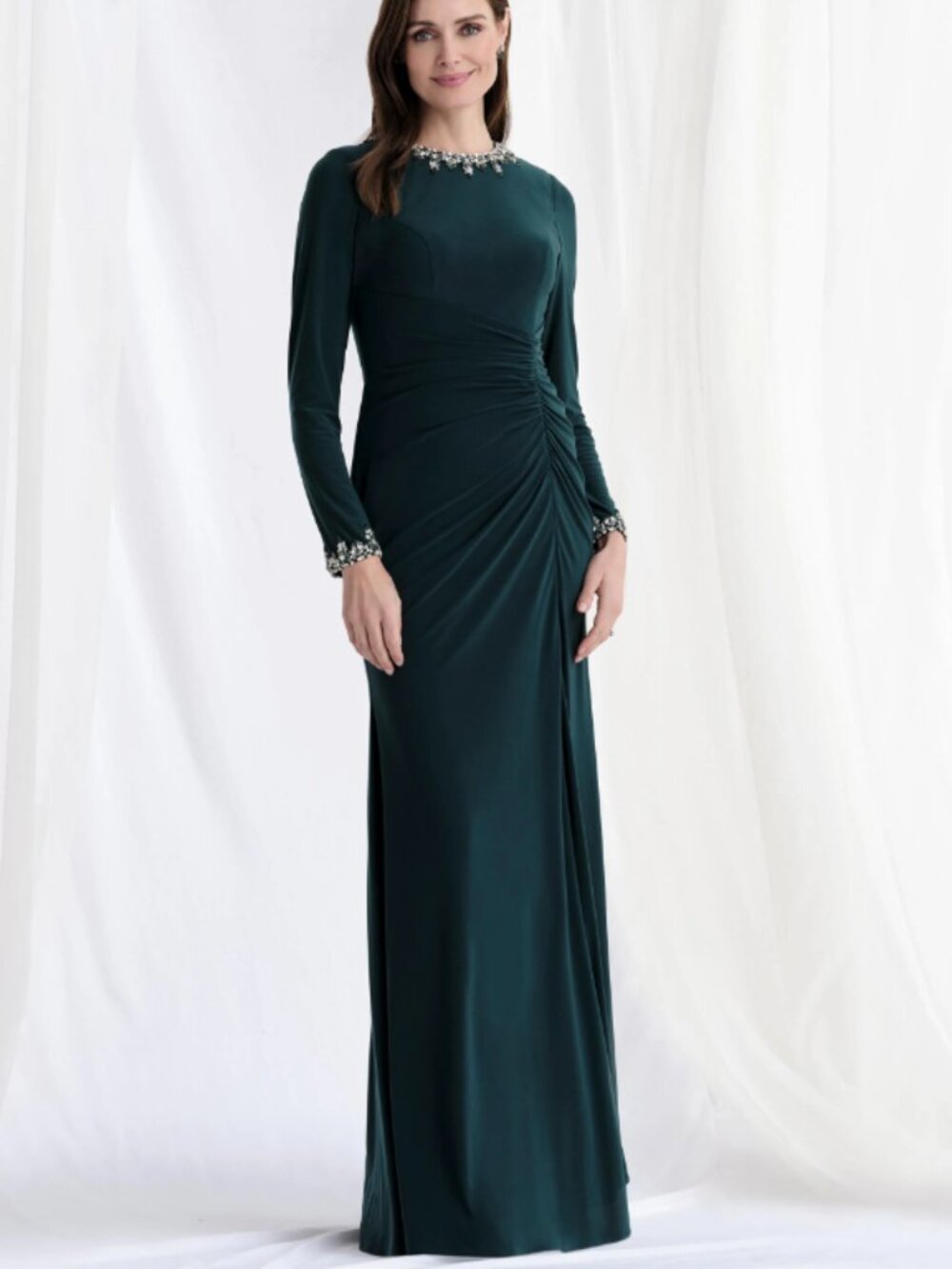 BRAND NEW MLNY Black Long Sleeve Evening Gown 73166